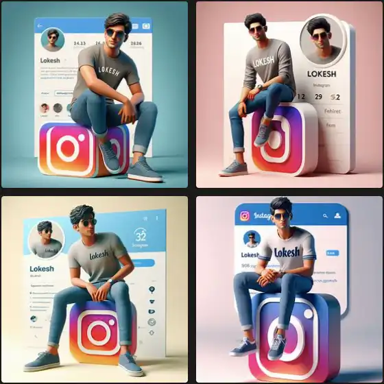 Instagram-3D-Logo-AI-Image-Boy-Sitting-on-Social-Media-Logo